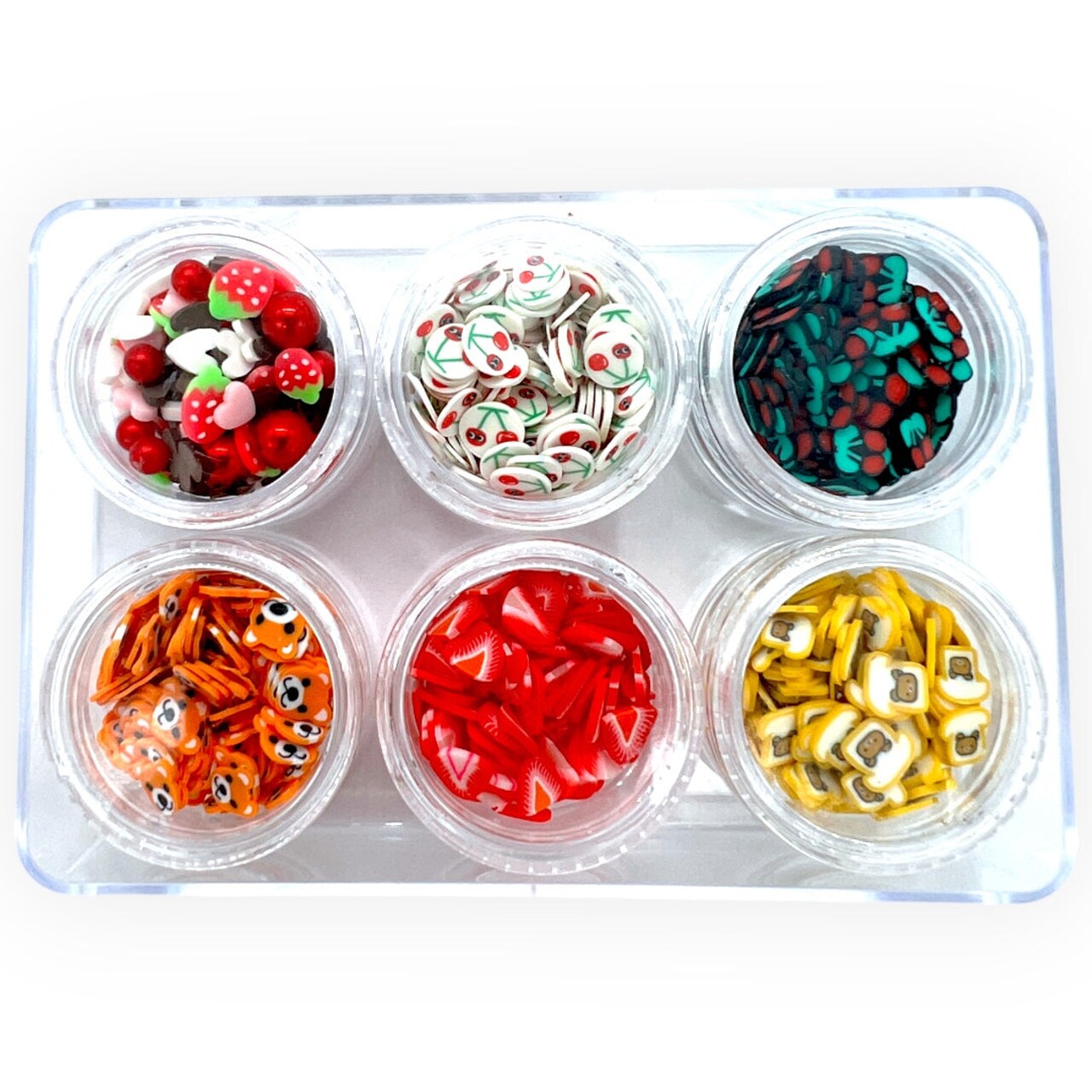 Beary Berry Cherry Combo Set of Polymer Clay Pieces for Epoxy and UV Resin Art